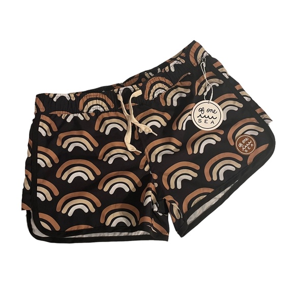 Of One Sea Swim Water‎ Board Beach Shorts Lava Rainbow NWT Size 32 - Picture 1 of 6
